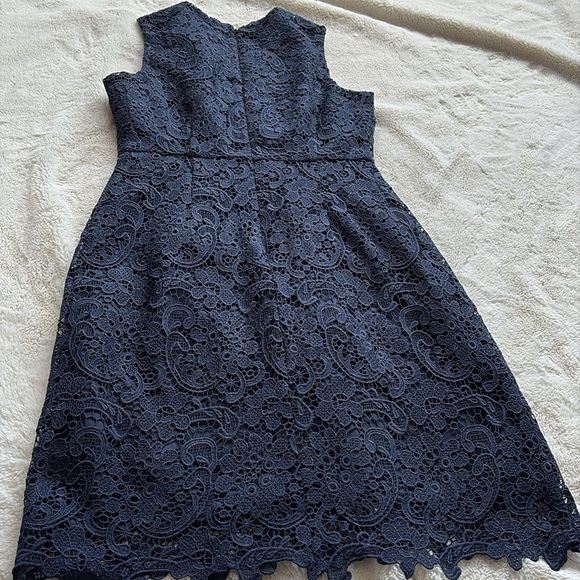 Joe Fresh Navy Midi Lace Dress Size 2 - Picture 4 of 7